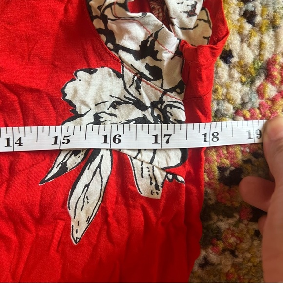 Free People Red Rita Tiered Midi Dress Small - Picture 10 of 11